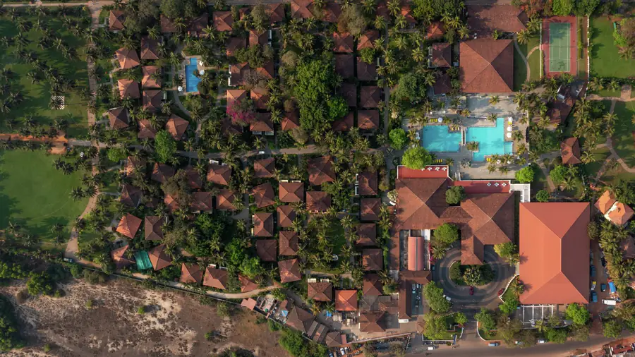The full resort estate from the air