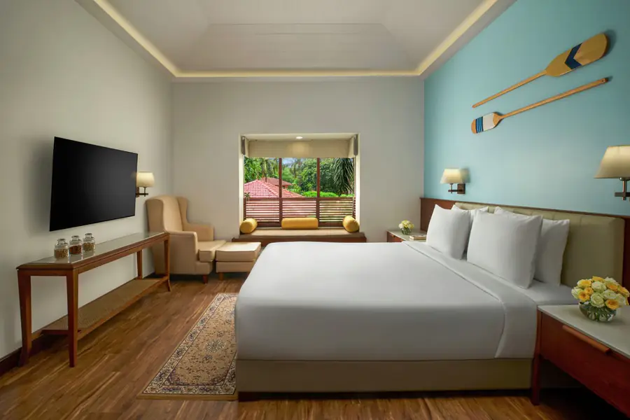 Room with a king bed
